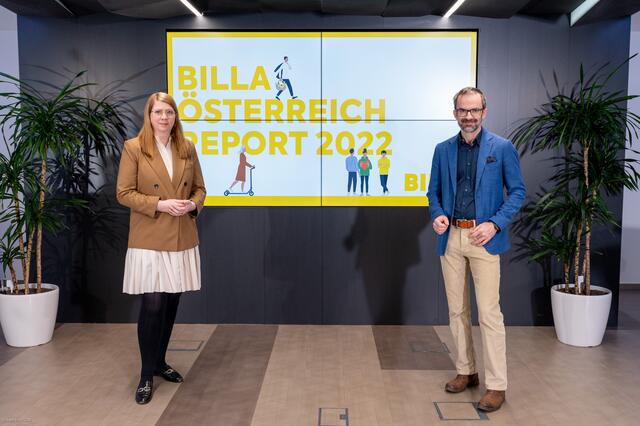Der BILLA Österreich Report 2022 zeigt: Wohlbefinden 2021 etwa auf Niveau des Vorjahres gehalten.