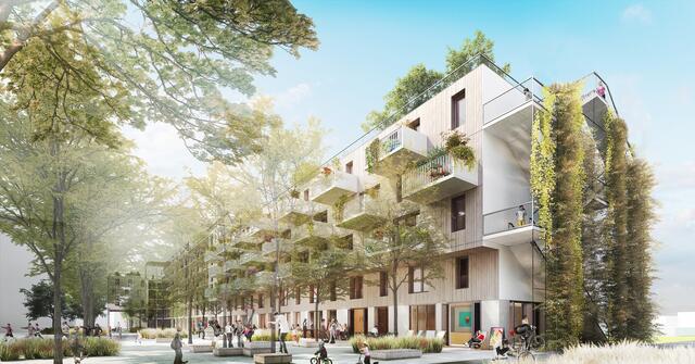 Ein Merkmal des Wohngebäudes ist die Holz-Beton-Hybridbauweise.