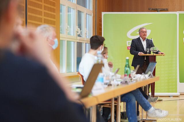 Landesversammlung 2020: Heinrich Schellhorn, Landessprecher der Salzburger Grünen und Landeshauptmann-Stellvertreter.