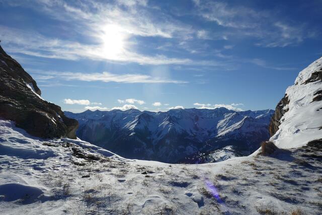 Blick aus der Grubachscharte nach Westen (alle Fotos vom Dezember 2021).  | Foto: Thomas Neuhold