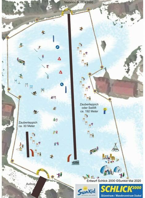 Mittelfristig soll auch die einst so beliebte Skiwiese Tschaffinis wieder belebt werden. | Foto: Visualisierung: Schlick 2000