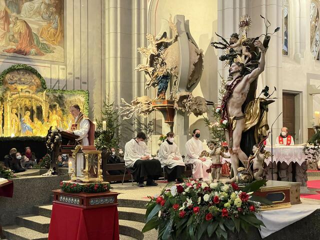 Generalvikar und Regens Roland Buemberger bei der Festpredigt. | Foto: Stefan Dietrich