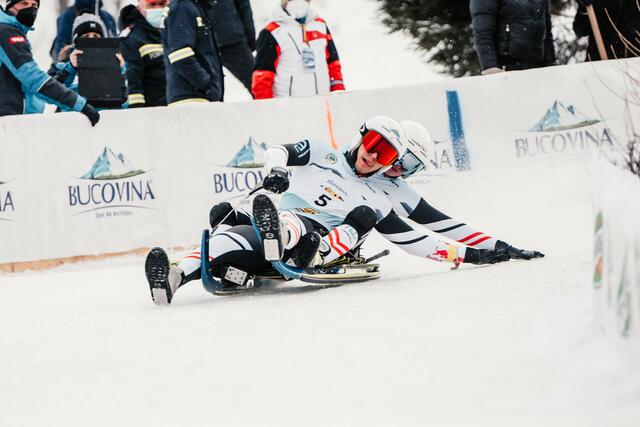 Die Cousins Fabian und Simon Achenrainer aus Ried im Oberinntal schafften im Doppelbewerb mit Rang drei ihren dritten Stockerlplatz in dieser Saison. | Foto: ÖRV/Miriam Jennewein