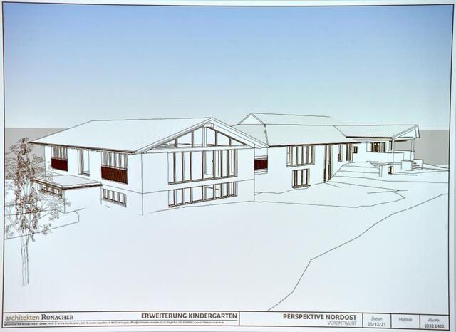 Die Erweiterung des Kindergartens Presseggen soll auf der Ostseite des Gebäudes erfolgen. | Foto: Architekten Ronacher ZT GmbH