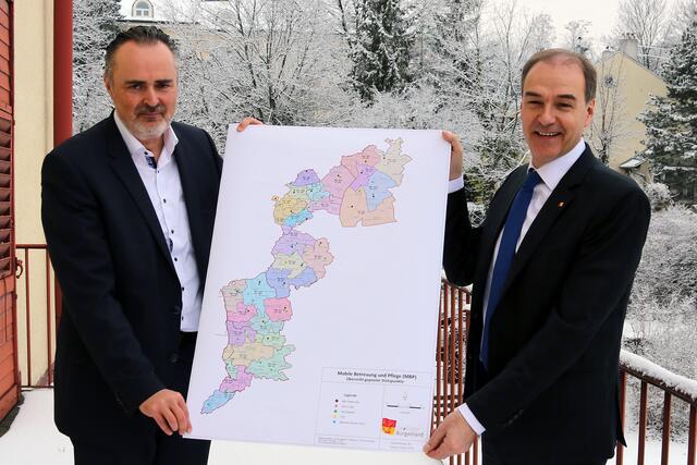 Präsentierten des neue regionale Pflegemodell: LH Hans Peter Doskozil und LR Leonhard Schneemann. | Foto: LMS