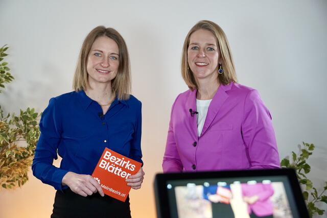 Landesrätin Andrea Klambauer, Neos-Landessprecherin (re.) mit Chefredakteurin Julia Hettegger. | Foto: Stefan Schubert