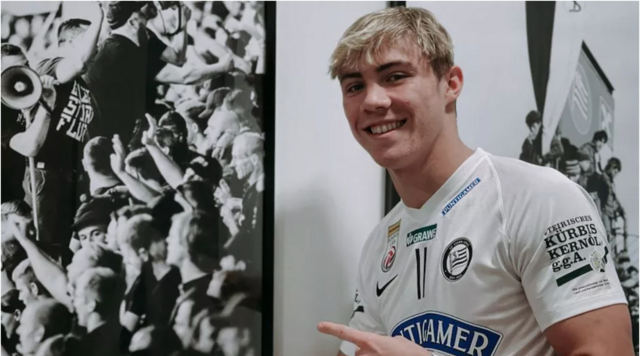 Ab sofort bei Sturm Graz unter Vertrag: Rasmus Højlund | Foto: screenshot laola1.at