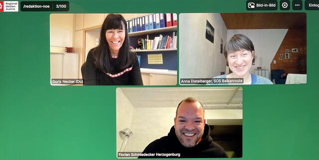 Doris Necker, Anna Distelberger und Florian Schmiedecker im BezirksBlätter Online-Interview. | Foto: Necker