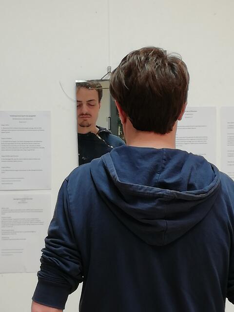 Kunstprojekt von Corona Gsteu: Mehr als 100 Personen haben die Anweisung für das Spiegelbild schon selbst erlebt. | Foto: Corona Gsteu