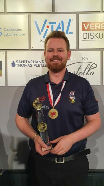 Der Sieger und neue Landesmeister im 14 und 1, Clemens Schober. | Foto: BC Saustall