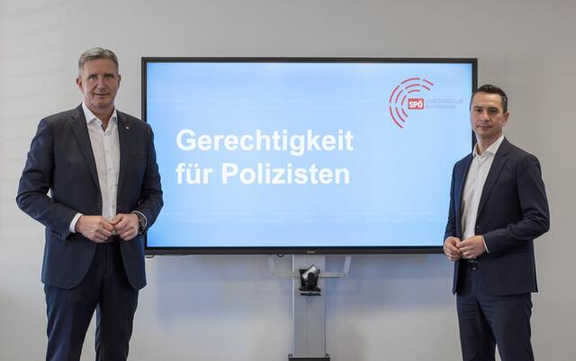 „Wo bleibt die von der Bundesregierung zugesagte Corona-Prämie für die Exekutive?“ - fragen sich Ewald Schnecker und Robert Hergovich. | Foto: SPÖ Burgenland