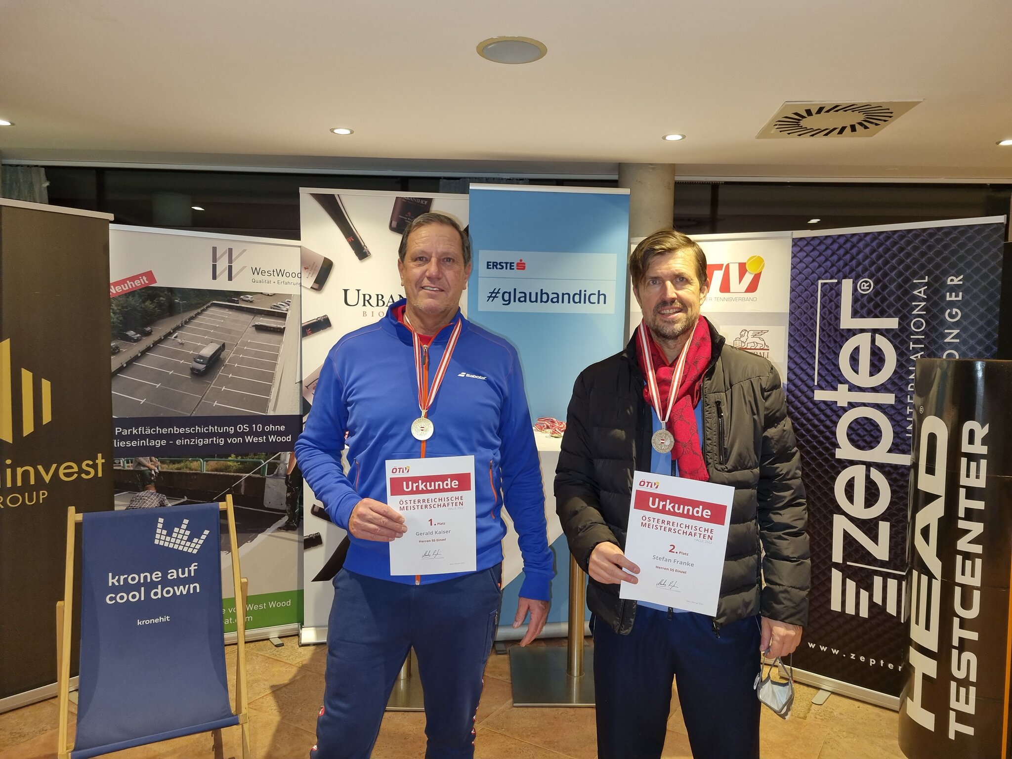 Medaillen beim Tennis Gerald Kaiser Staatsmeister Senioren! Tulln