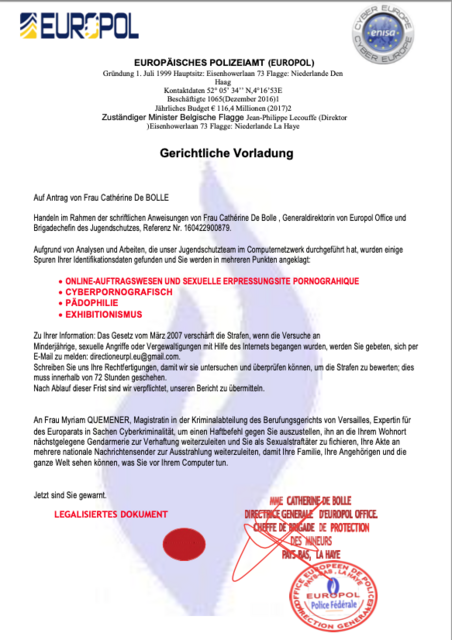 Es sind vermehrt verschiedene Schriftstücke dieser Art im Umlauf. Die Polizei warnt nochmals eindringlich vor solchen Schreiben und mahnt zur Vorsicht! | Foto: LPD (screenshot)