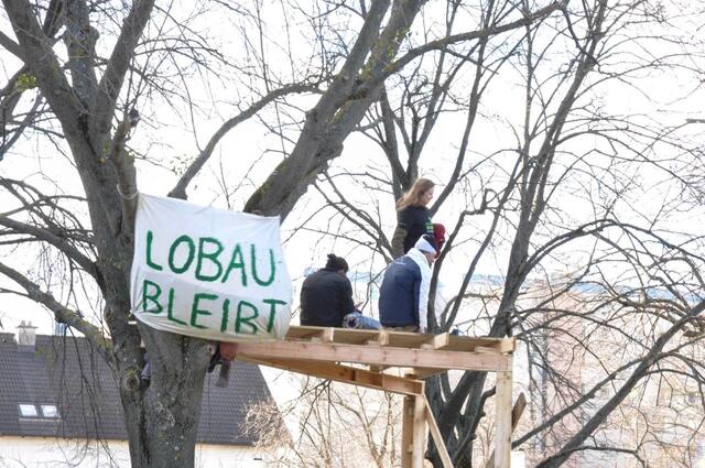 Die Umweltaktivisten protestieren nun mit einem Baumhaus gegen den Bau der "Stadtstraße". | Foto: System Change Not Climate Change