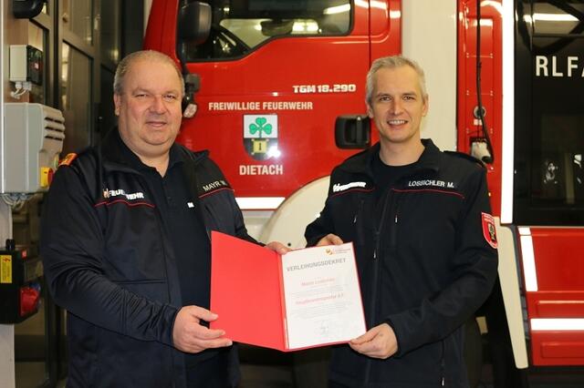 (v.l.n.r.)  OBR Wolfgang Mayr und HBI d.F. Martin Losbichler