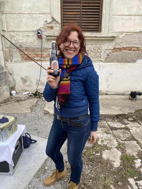 Astrid Gruber von den Body Buddies begrüßte die Gäste am Empfang.