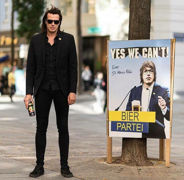 Marco Pogo ist Vorsitzender der Bierpartei und Musiker. | Foto: Bierpartei