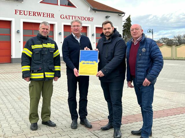 Kommandant Gerald Schulcz, Pfarrer Günter Kroiss, Bürgermeister Thomas Ranits, Ratsvikar Manfred Wiry | Foto: Gemeinde Gattendorf