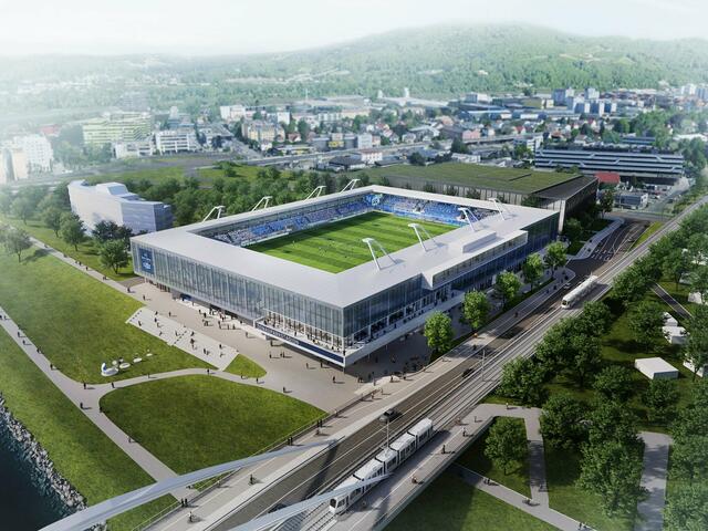 Das Donauparkstadion in Linz soll am 2023 fertig sein. | Foto: Traussnigg