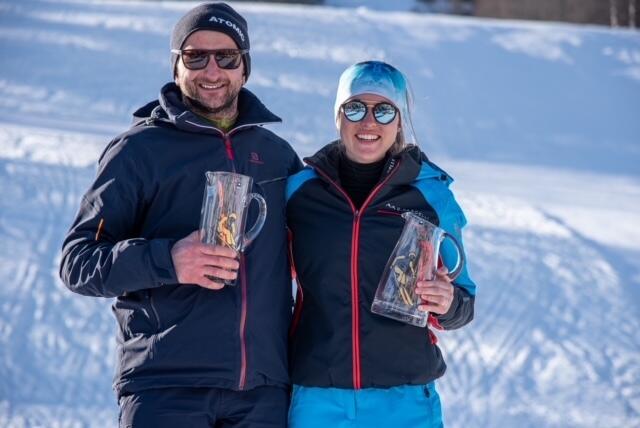 Lessachs Ski-Alpin-Ortsmeisterin Laura Sagmeister und Ortsmeister Johannes Bogensperger. | Foto: Heinz Petelin