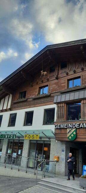 Das Wild hing scheinbar als mahnende Erinnerung an eine Entscheidung die Jagdvergabe betreffend vom Dach. | Foto: privat