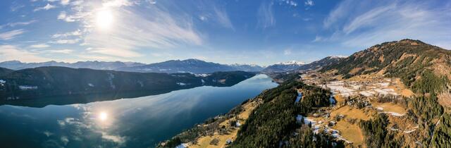 Millstätter See  mit noch etwas Schnee auf den Bergen bei strahlendem Sonnenschein. | Foto: https://stock.adobe.com/FSteiger