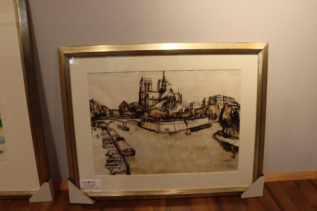 "Blick auf Notre Dame de Paris", Tuschezeichnung/Aquarell, 1966, 37 x 53 cm | Foto: Anna Wieser