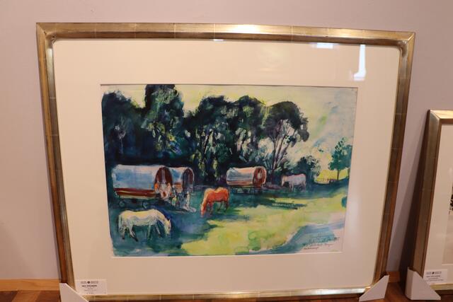 "Irland mit Pferd und Wagen unterwegs", Aquarell, 1975, 48 x 66 cm | Foto: Anna Wieser