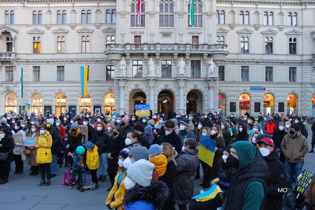 Demonstration für eine friedliche Lösung des Ukraine-Konflikts