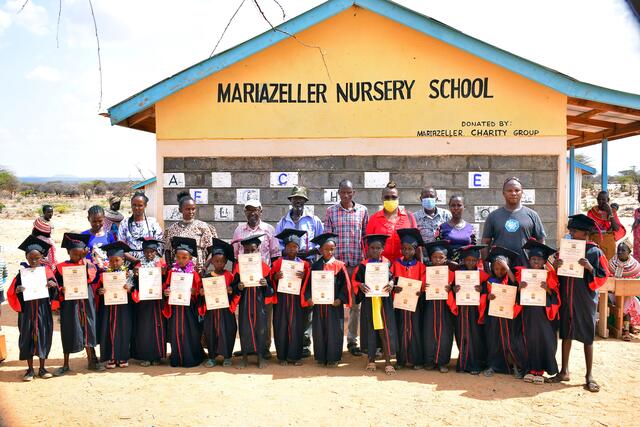 Zeugnisverteilung in der Mariazeller Nursery School. | Foto: Robert Gathu