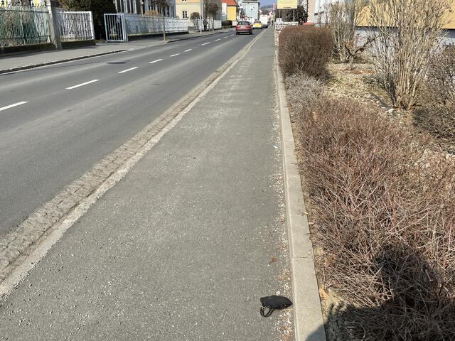 FFp2 Masken verunreinigen häufig die Straßen Österreichs, hier ein Beispiel aus der Kada-Gasse | Foto: Kai Reinisch