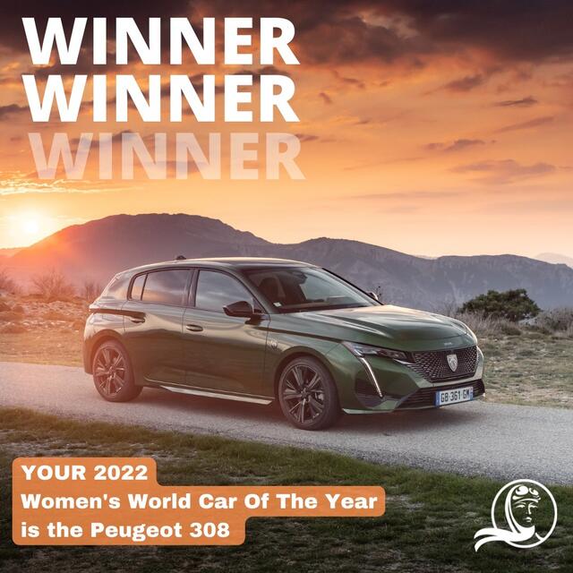 Zum ersten Mal erhält ein Peugeot die Auszeichnung WWCOTY. Der Peugeot 308 ist Women’s World car of the Year 2022. | Foto: Peugeot/WWCOTY