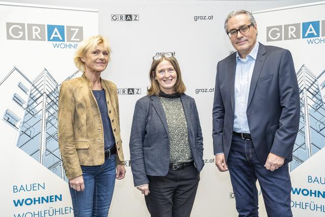 Von links: Eveline Würger, Elke Kahr und Gerhard Uhlmann | Foto: Stadt Graz/Foto Fischer