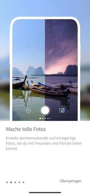 Unser App-Tipp der Woche "Photoshop Camera" ist eine Kamerapp, bei der schon beim Fotografieren verschiedene Filter, de man sonst nur von Photosh0op kennt, direkt über das neue Bild legen kann. | Foto: Screenshot