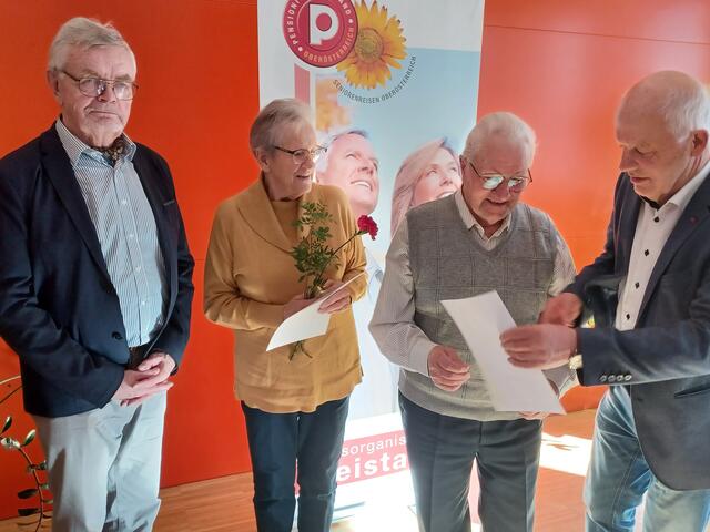 Von links: Karl Fuchs, Hilde und Alois Janko sowie Hans Affenzeller. | Foto: Pensionistenverband/Ernst Horky