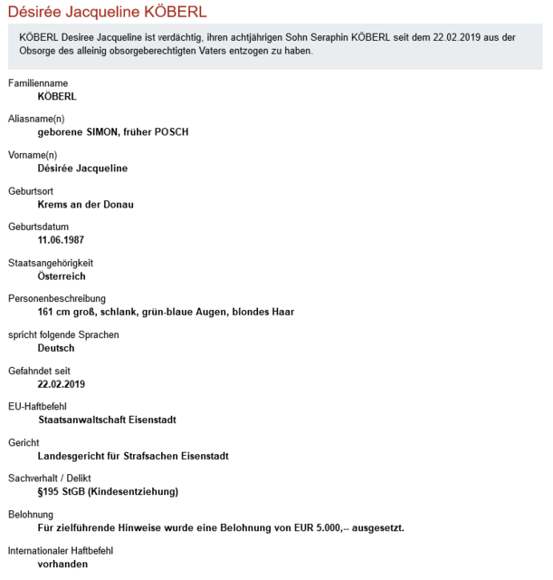 Mit diesem Steckbrief vom Bundeskriminalamt wird nach der Frau gesucht. Für Hinweise sind 5.000 Euro Belohnung ausgesetzt. | Foto: Bundeskriminalamt