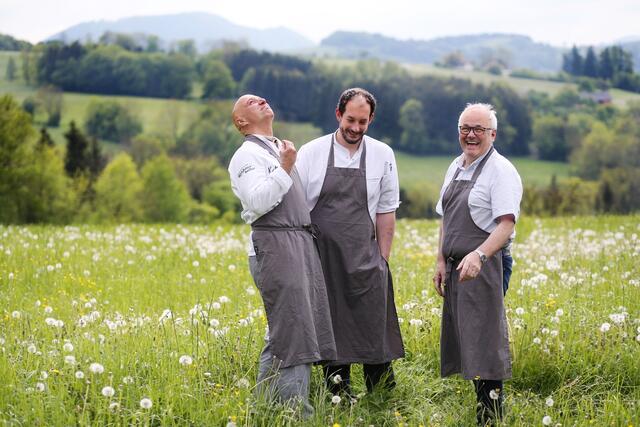 Die Mostviertler Wirte Hubert Kalteis, Stefan Hueber und Erich Mayrhofer | Foto: weinfranz.at/Mostviertel Tourismus