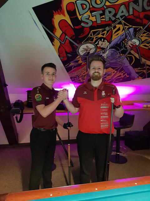 Die Finalisten der 8-Ball LM der allg. Klasse, Florian Heel (Inzing, li.) und Clemens Schober (BC Saustall). | Foto: BC Saustall