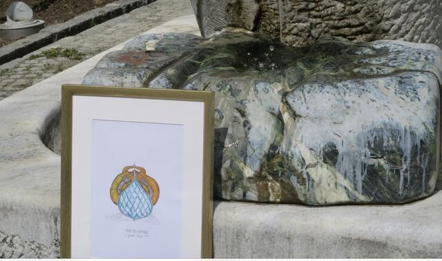 Symbolischer Besuch des Friedenssamens (Peace Seed hermaor) am Wulfeniabrunnen