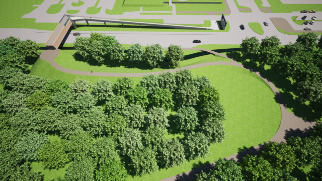 Ansicht des Rad- und Fußgängerübergangs in Blickrichtung AMAG-Gelände. | Foto: architektkaineder