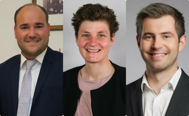 Andreas Wolfesberger, Nicole Leitenmüller und Christoph Bauer sind die jüngsten Bürgermeister des Bezirks Rohrbach. | Foto: Mitter, Gillhofer, Bauer