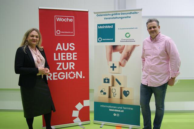 Moderatorin Martina Kohrgruber und Vortragender Lars-Peter Kamolz.  | Foto: C. Pendl 