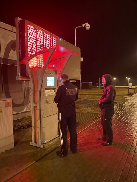 Anmeldeterminal für Fahrzeuge, die die polnische Grenzeüberqueren wollen. | Foto: BRS