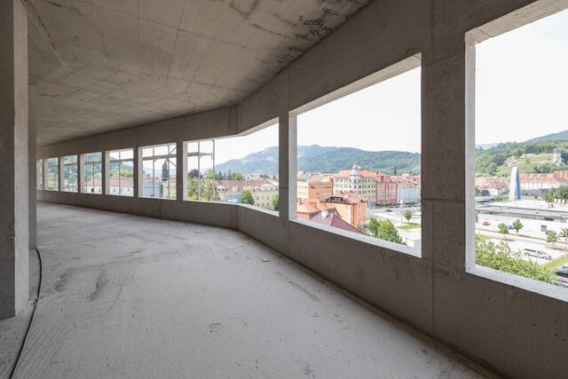 Bester Blick über die Stadt: Im Obergeschoß wird ein Gastronomiebetrieb mit großer Terrasse eingerichtet. | Foto: Martin Meieregger