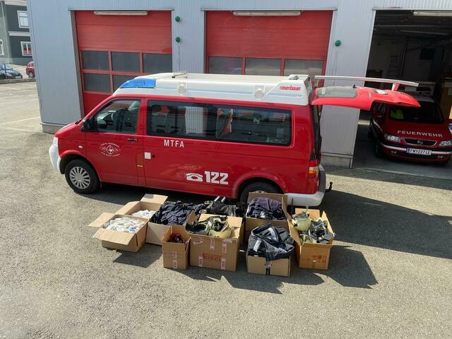 Die FF Leoben-Stadt sammelte Schutzausrüstung und Verbandsmaterial für die Ukraine. | Foto: FF Leoben-Stadt