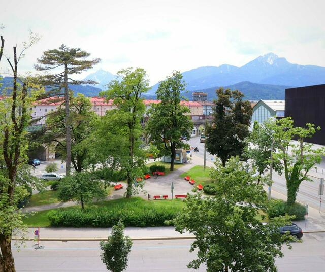 Der Messepark soll durch eine temporäre Fußgängerzone aufgewertet werden. | Foto: Stadt Innsbruck