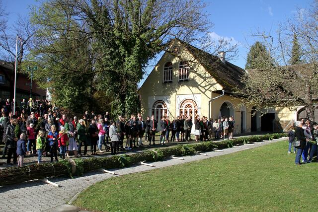 Der schöne Palmbuschen der Landjugend wird von der Bevölkerung schon immer mit Vorfreude erwartet.  | Foto: Josef Fürbass