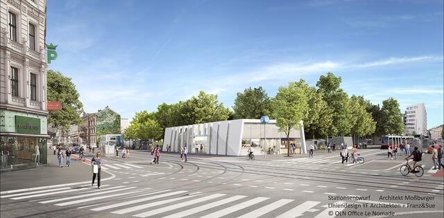 Die Visualisierung der U5-Station am Arne-Karlsson-Park. | Foto: Wiener Linien