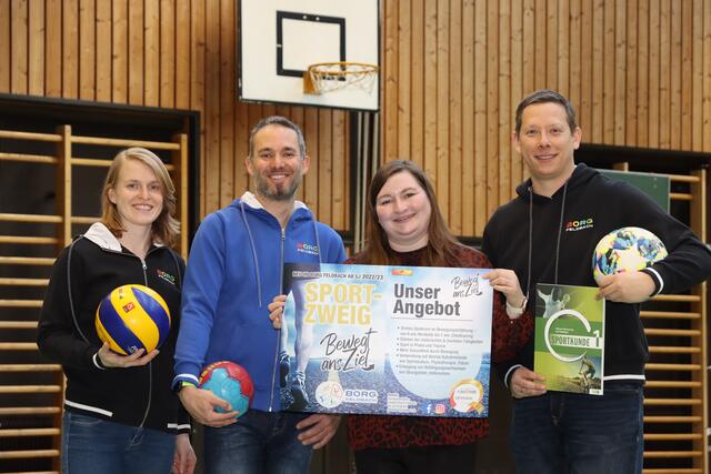 Das Sportteam: Gudrun Weber, Thomas Gradischnig, Jessica Maierhofer und Hannes Rudman (v.l.). | Foto: Borg Feldbach