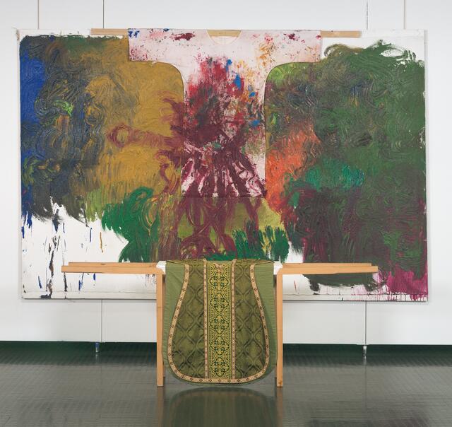 Im Gedenken an Hermann Nitsch wird in Kürze in der Sammlungs-Ausstellung des Lentos Kunstmuseum ein monumentales Gemälde aus dem "Auferstehungs-Zyklus" zu sehen sein. | Foto: Sammlung Lentos Kunstmuseum Linz